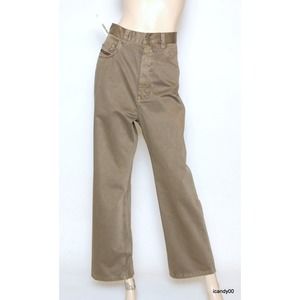 Diesel Pawer Wide Leg Cropped Ankle Pants Chinos Trousers Olive 28 Nwt